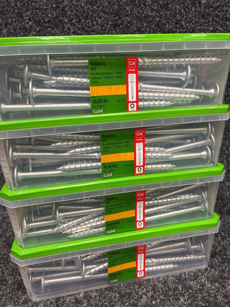 1591370-2 200 pcs Wood screw 10.0x180mm, Essve