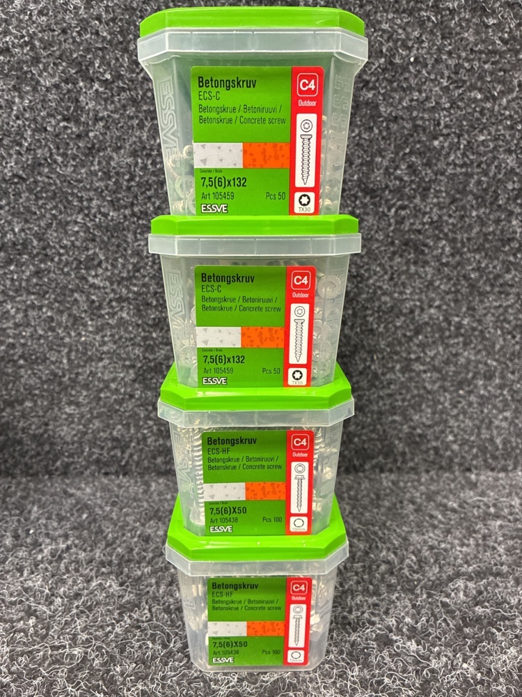 1591373-2 8 pcs Packs Concrete Screw, Essve