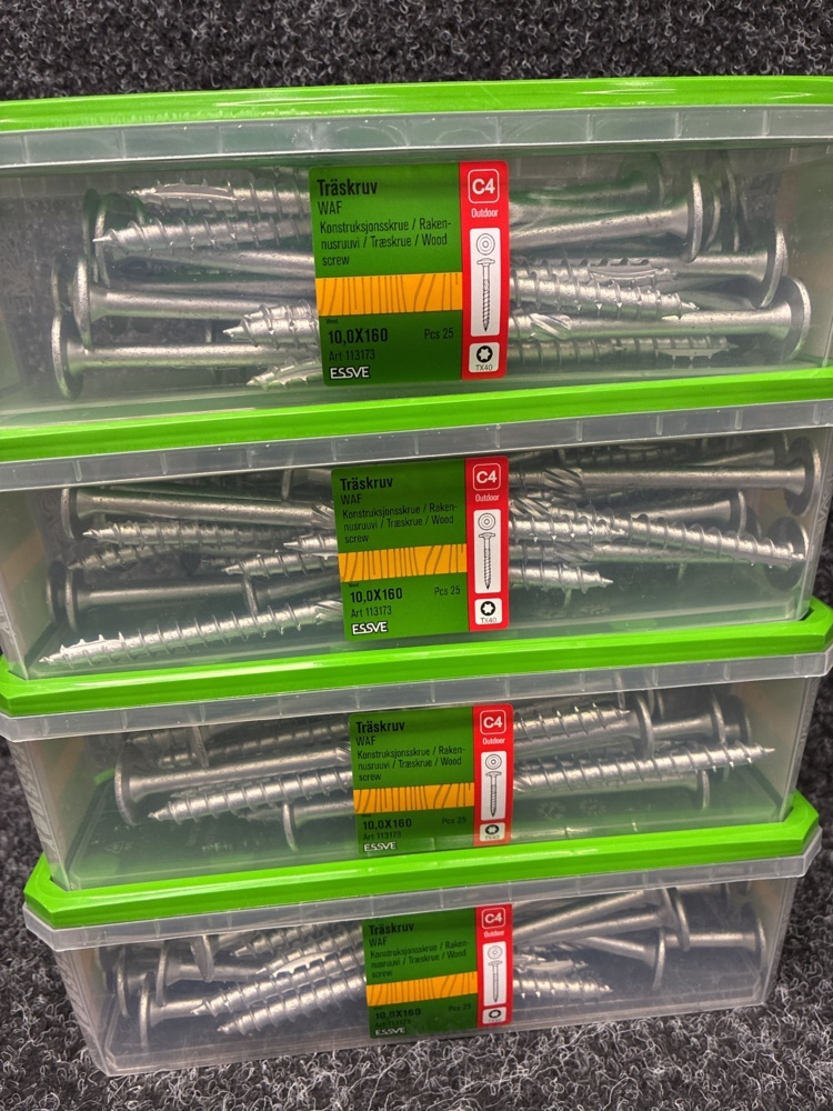 1591374-2 100 pcs Wood screw 10.0x160mm, Essve