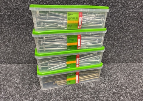 175 pcs Wood screws 8.0x200, 6.0x180 & 8.0x160mm, Essve