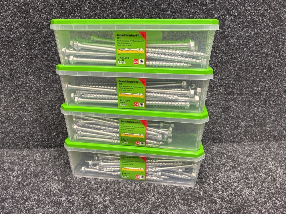 1591377-1 150 pcs Construction screw 10.0x200 & 8.0x160mm, Essve