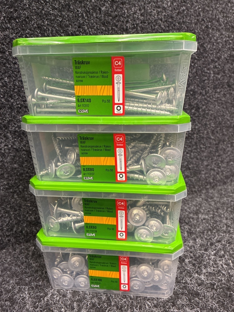 1591383-2 4 pcs Packs Wood Screws, Essve