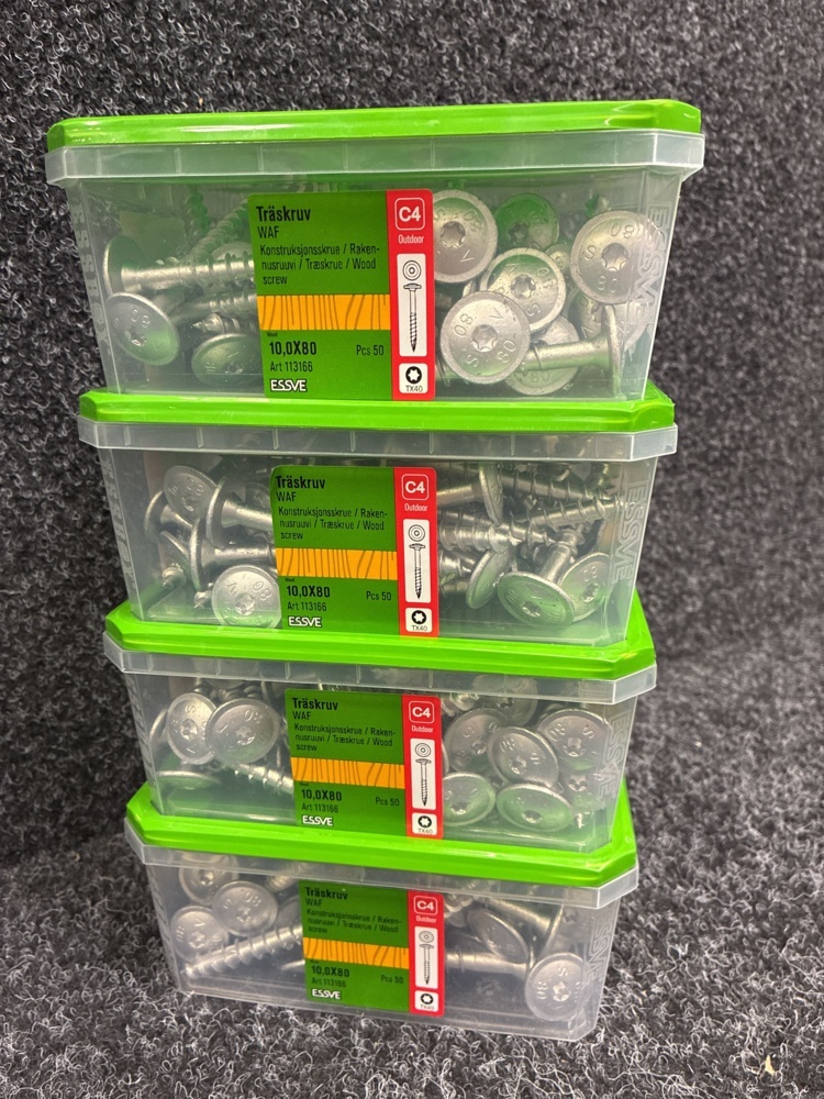 1591384-2 200 pcs Wood screw 10.0x80mm, Essve