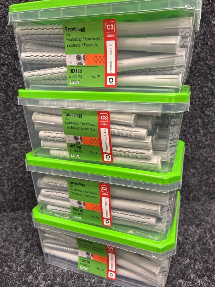 1591388-2 120 Facade plugs 10x120, 10x160 & 10x140mm, Essve