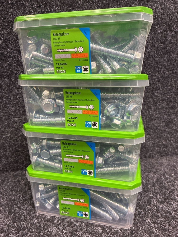1591390-2 200 pcs Concrete screw 12.5x65mm, Essve