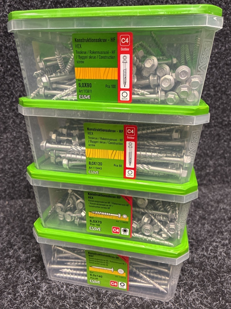 1591391-2 4 pcs Packs Construction Screw, Essve