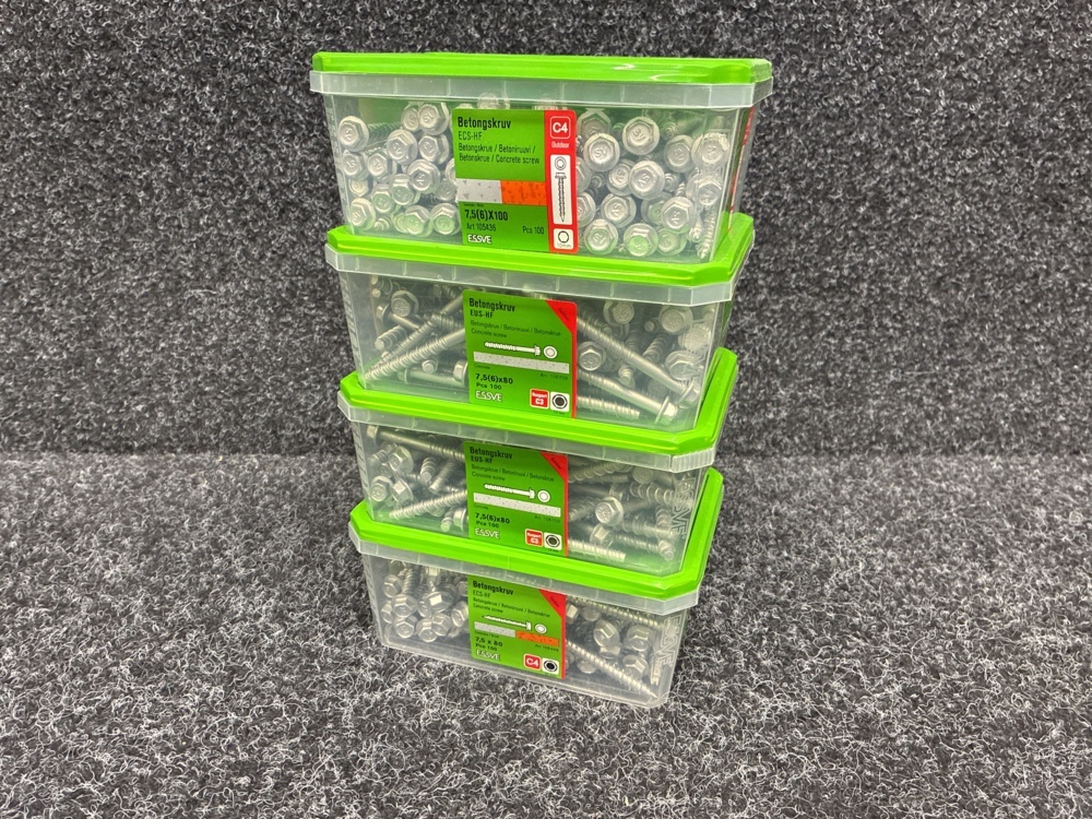 1591393-1 4 pcs Packs Concrete Screw, Essve