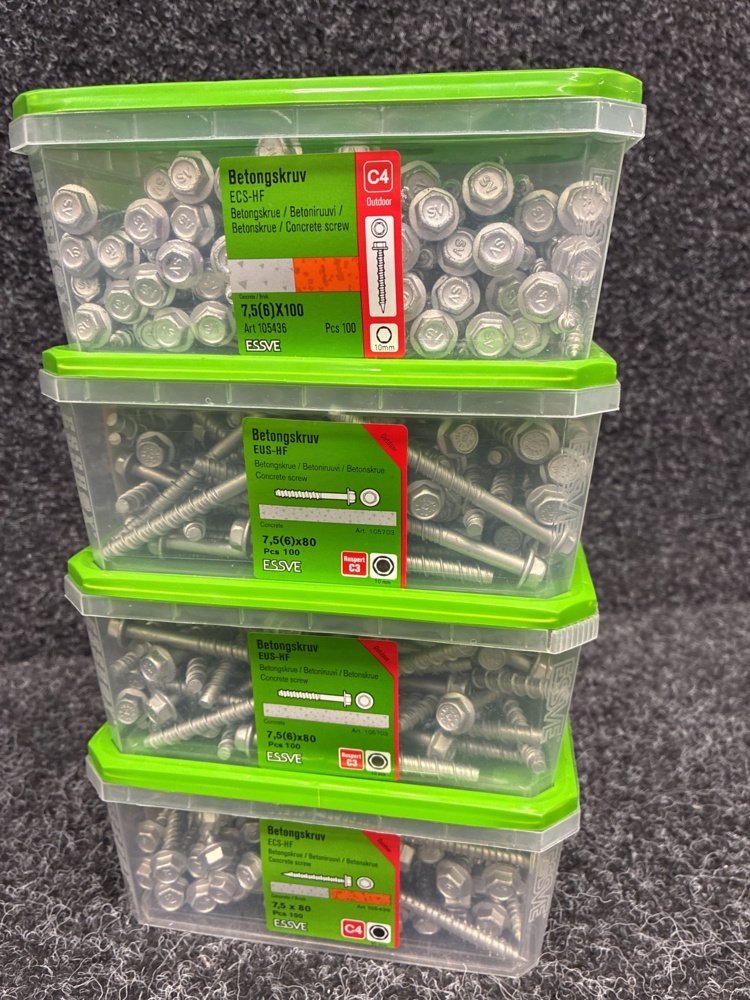1591393-2 4 pcs Packs Concrete Screw, Essve