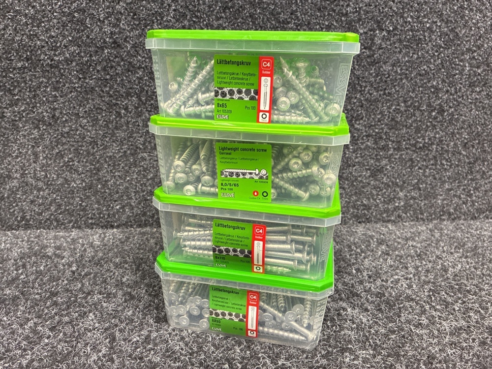 1591395-1 4 pcs Packs Lightweight concrete screw, Essve