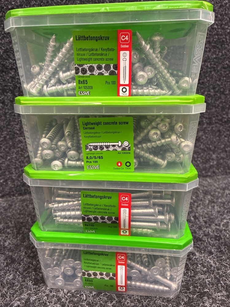 1591395-2 4 pcs Packs Lightweight concrete screw, Essve