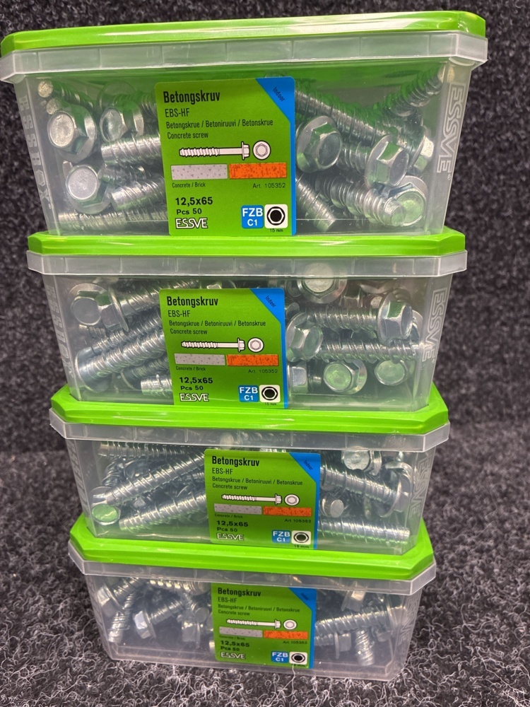1591396-2 200 pcs Concrete screw 12.5x65mm, Essve