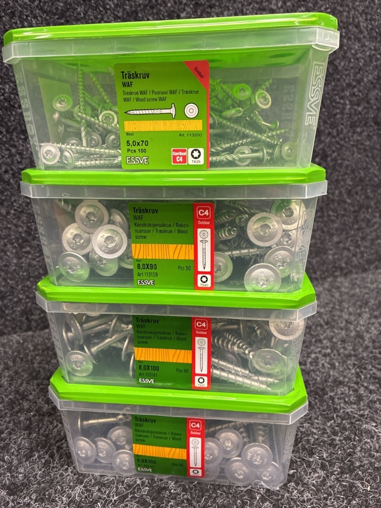 1591397-2 4 pcs Packs Wood Screws, Essve