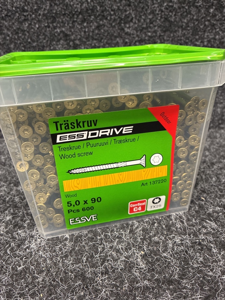 1591415-2 600 pcs Wood screw 5.0x90mm, Essve