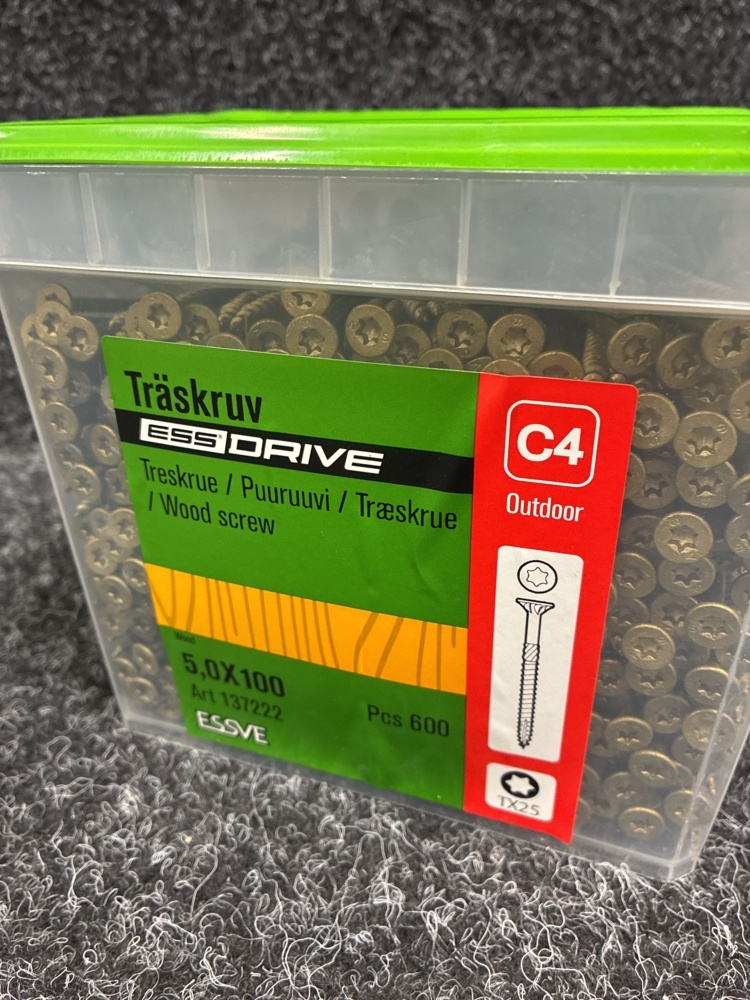 1591416-2 1200 pcs Wood screw 5.0x100mm, Essve