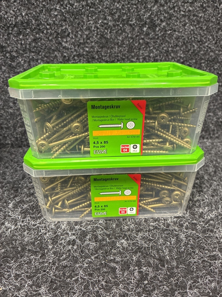 1591422-2 1000 pc Mounting screw 4.5x65 & 4.5x85mm, Essve