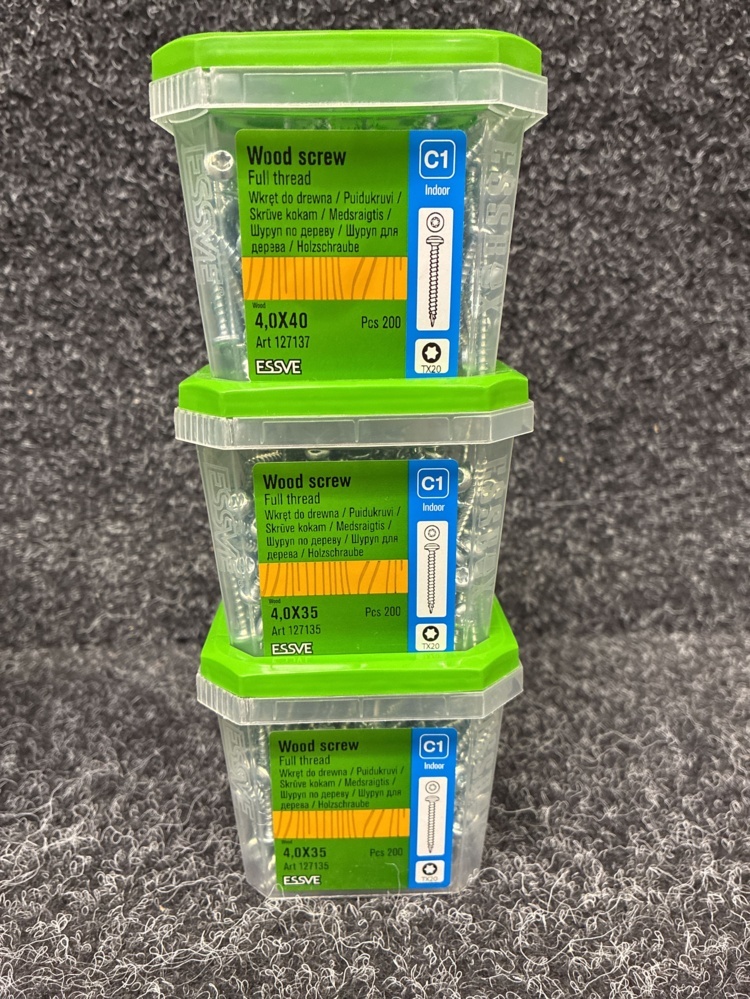 1593837-2 13 pcs Packs Wood Screws, Essve