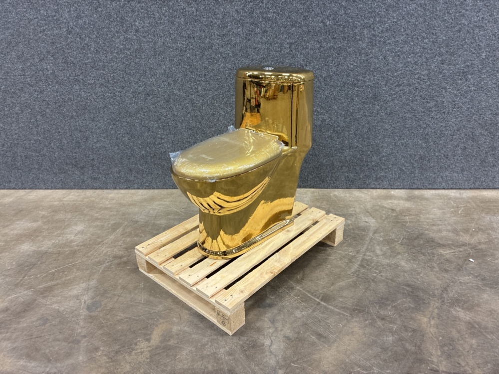 1593869-2 Klassisk guldtoalett | S-trap 300 mm | Lyxig WC med sifonisk spolning