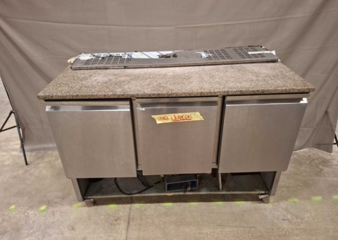 Refrigerated counter - GGM Gastro, three doors and stone worktop