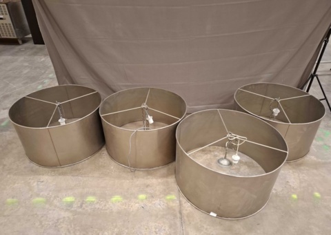 Pendant lamps, 4 pcs - cylindrical shades with chain suspension