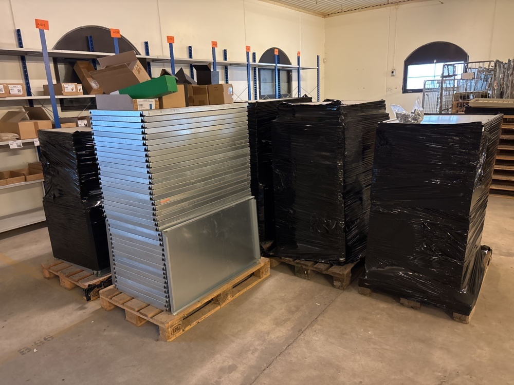 1511479-1 Sheet metal shelves - approximately 50-60 sections (disassembled)