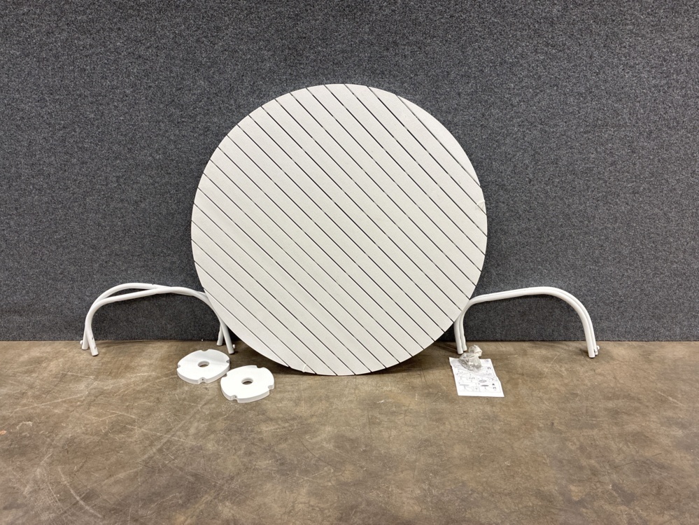 1593882-2 Runt matbord utomhus Holmsund bord Ø130 cm vit