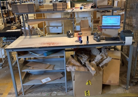 Packing tables, shelves and packing equipment