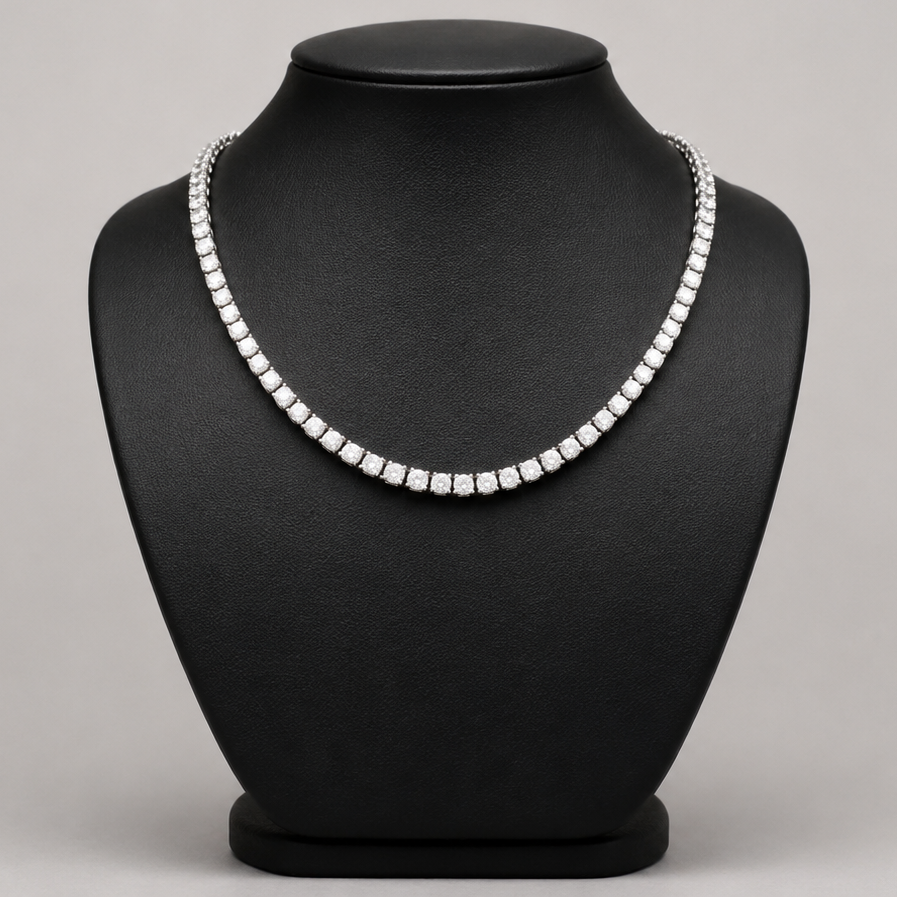 1594577-1 Collier 18K Vitguld med briljantslipade Diamanter ca 14,90 ctv