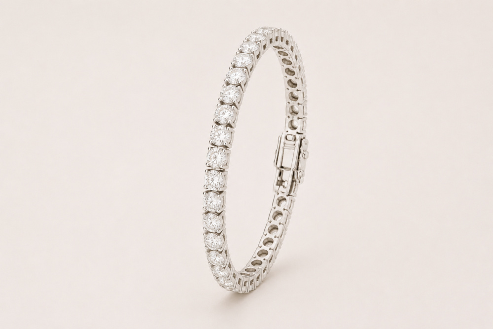 1594580-1 Armband 14K Vitguld med briljantslipade Diamanter IGI-cert