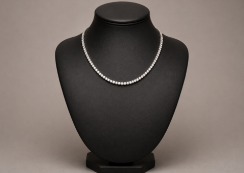 Collier 18K Vitguld med briljantslipade Diamanter ca 13 ctv