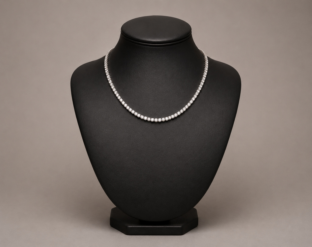 1594583-1 Collier 18K Vitguld med briljantslipade Diamanter ca 13 ctv
