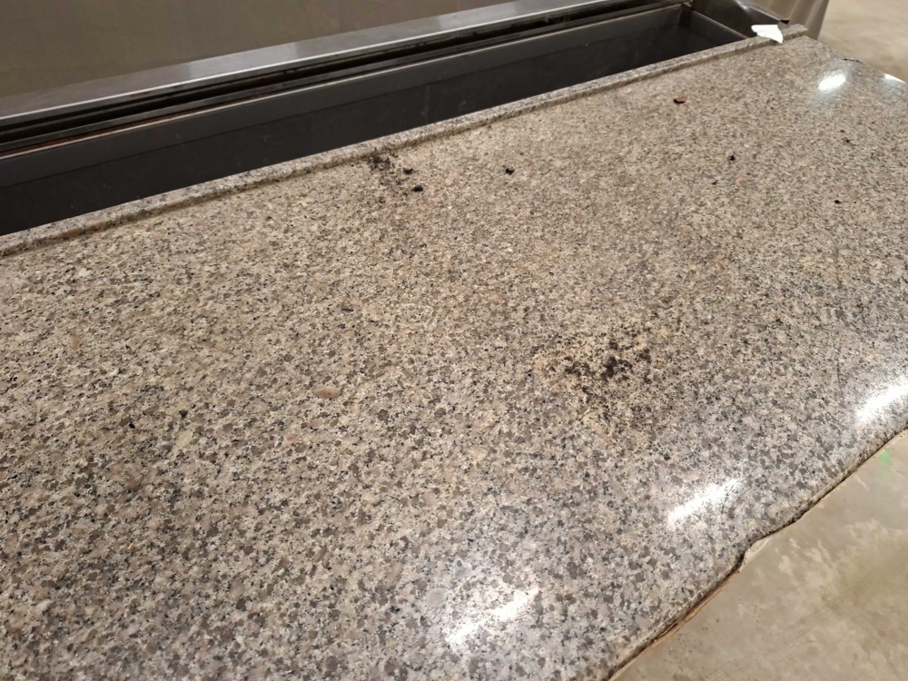 1582568-2 Refrigerated prep counter - GGM Gastro, stone worktop and three doors