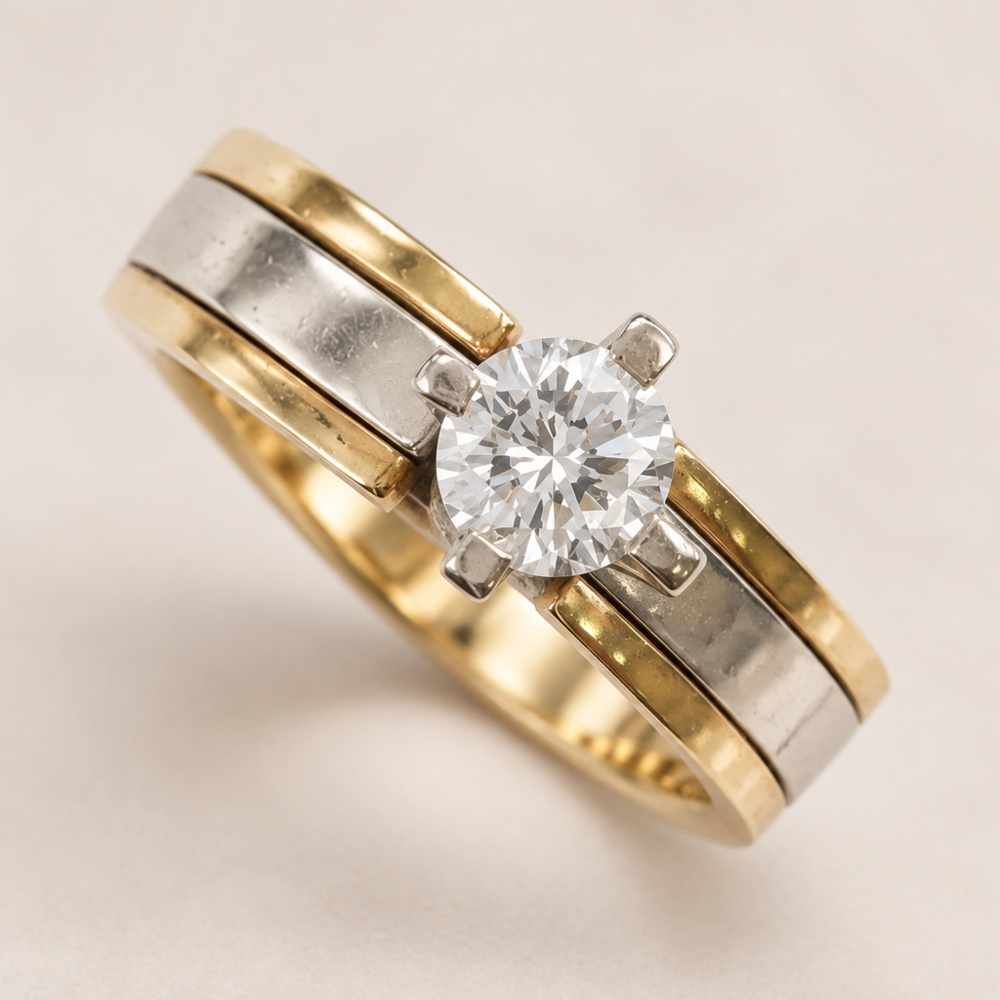 1594595-1 Ring 14K guld med briljantslipad Diamant