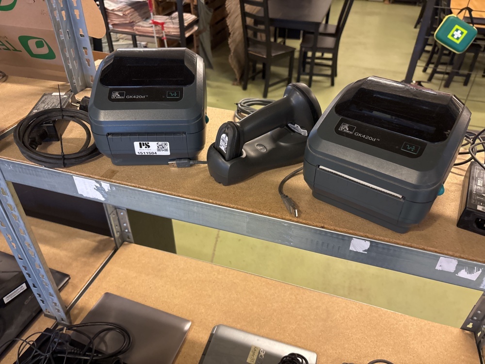1511504-2 Label printer 2 pcs with hand scanner - Zebra GK420d