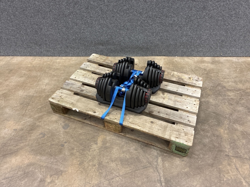 1593889-2 2 st Justerbara hantlar 39kg | 17 viktnivåer | Trekkrunner