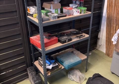 Collection of various tools and construction machinery