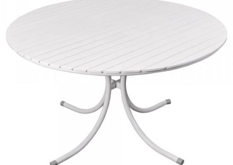 Runt matbord utomhus Holmsund bord Ø130 cm vit