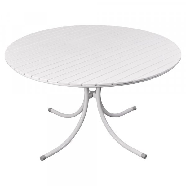 1593882-1 Runt matbord utomhus Holmsund bord Ø130 cm vit