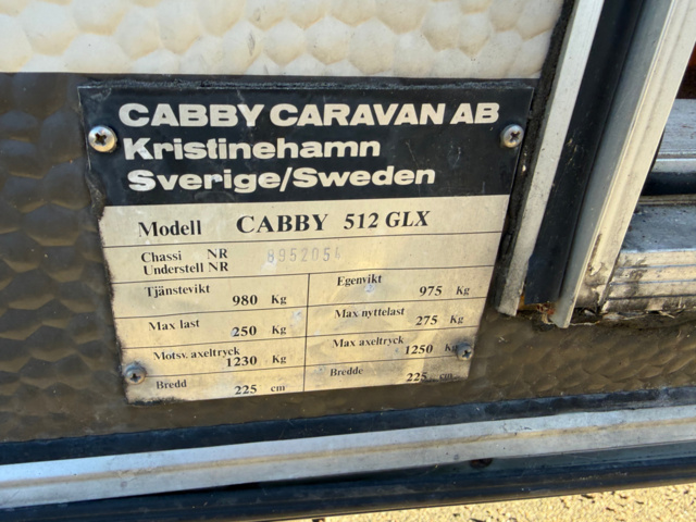 1595678-20 Husvagn Cabby 512 GLX -1989