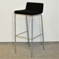 1595783-1 Barstol Svart med silverben 4 stycken