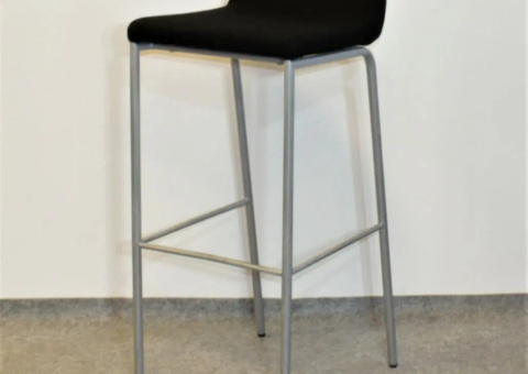 Barstol Svart med silverben 4 stycken