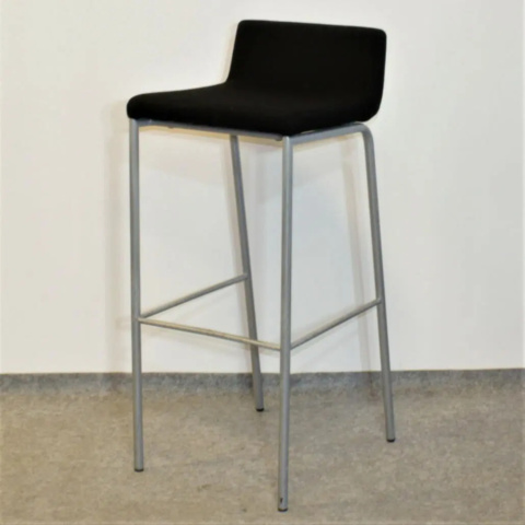 1595783-1 Barstol Svart med silverben 4 stycken