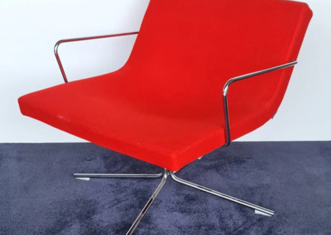 Fåtölj Offecct Bond Röd/krom 2 stycken
