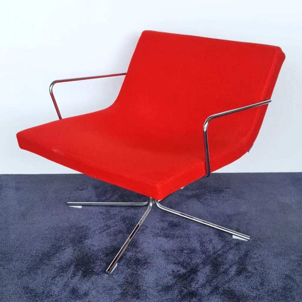 1595900-1 Fåtölj Offecct Bond Röd/krom 2 stycken