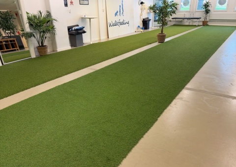Collection of artificial grass lengths