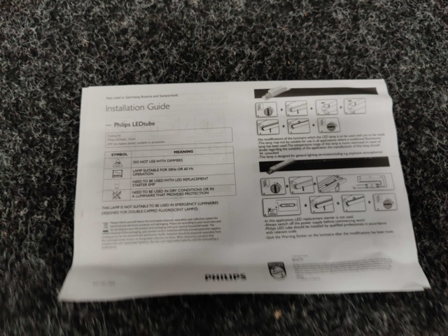 1595997-9 40 st LED-lysrör Philips MAS LEDtube 600mm HO 8W840 T8 8W