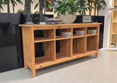 Storage cabinet with open compartments