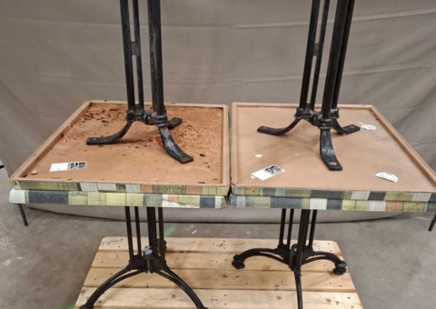 Café tables, 4 pcs - SM France, patterned tops
