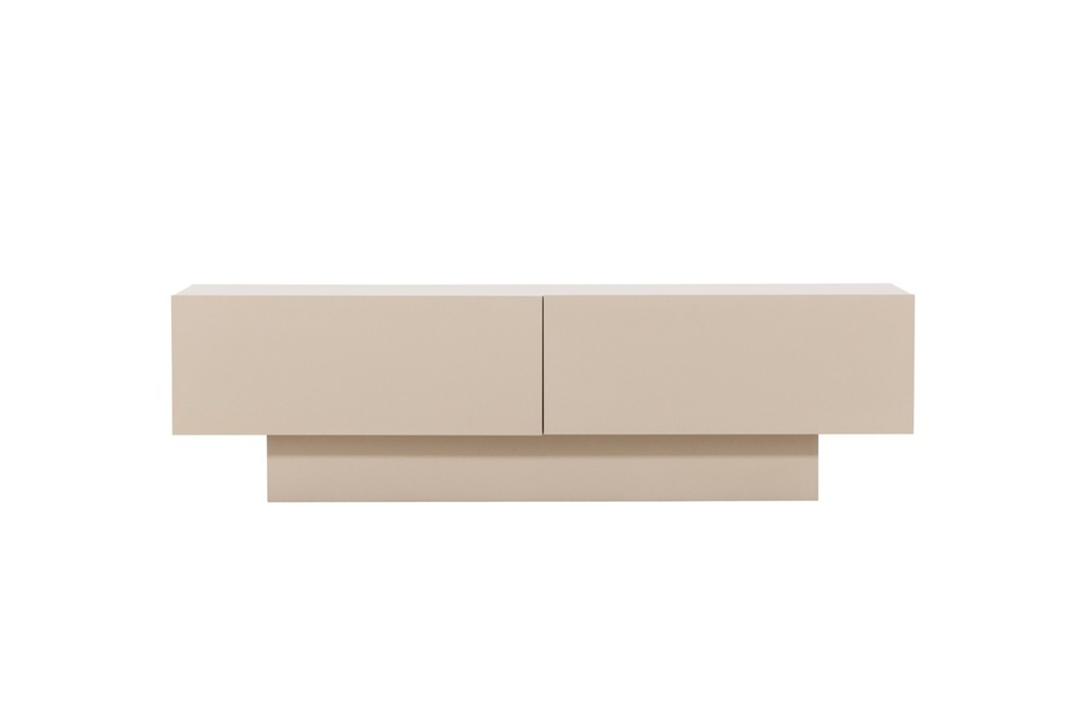 1589773-1 Cuenca tv-bänk beige / svart glas melamine/glass 47 × 45 × 160 cm