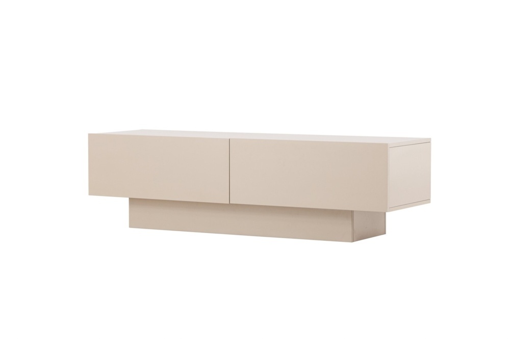 1589773-2 Cuenca tv-bänk beige / svart glas melamine/glass 47 × 45 × 160 cm