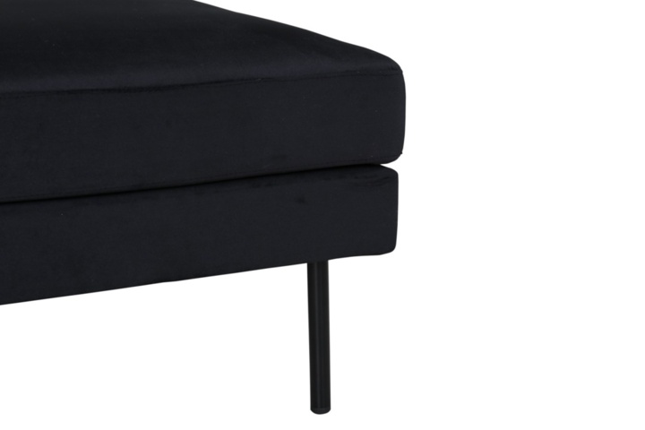 1589798-4 Zoom sittpuff svart / svart sammet 64 × 47 × 85 cm